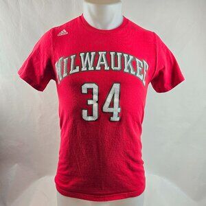 Milwaukee Bucks T Shirt Mens Small Red Giannis Antetokounmpo NBA 34 Shirtsey 166